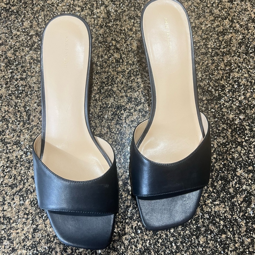 Black Leather Ann Taylor Sandal